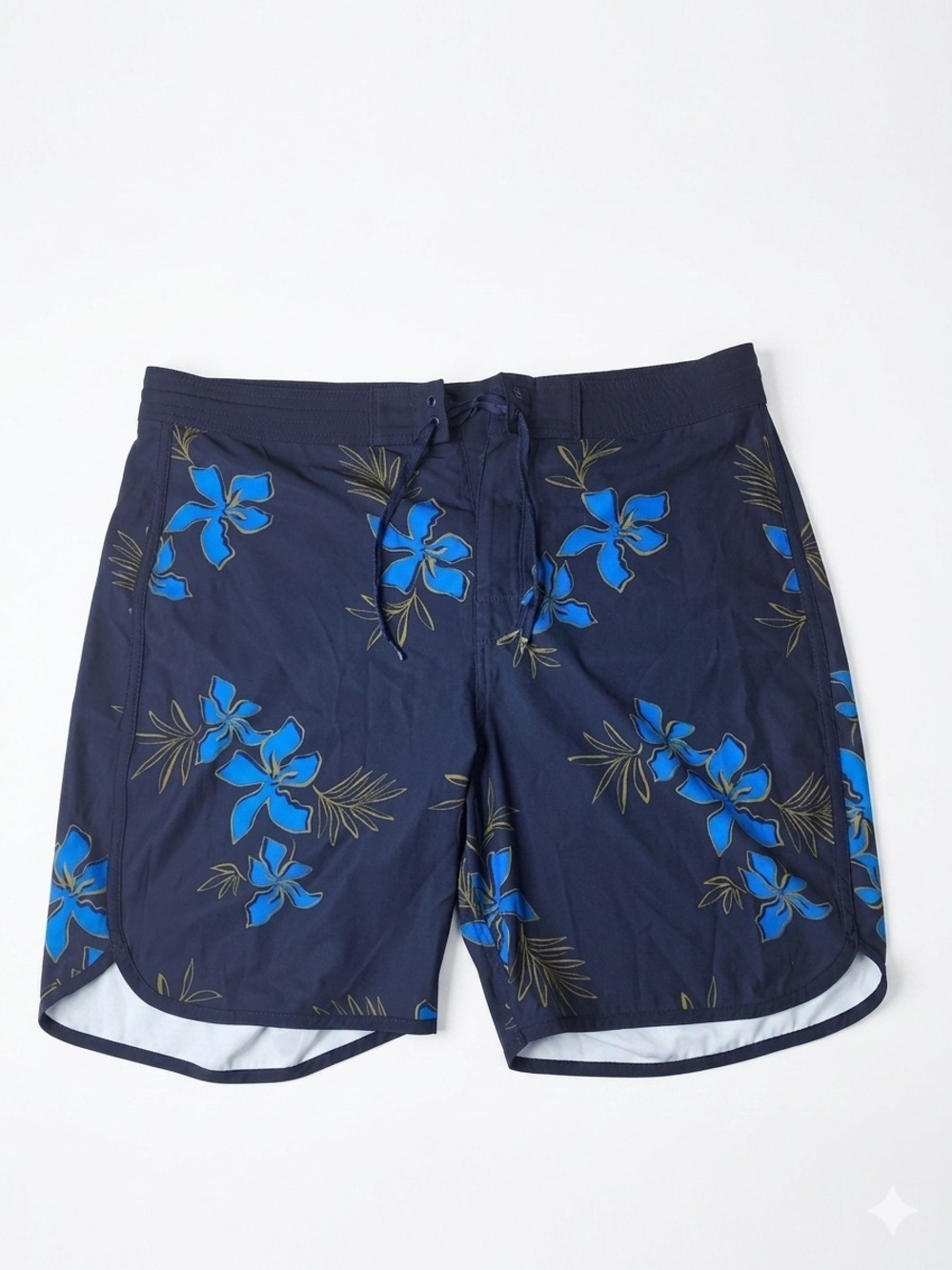 Old Navy Men's Blue Floral Board Shorts - Size 38 | Quick Dry Stretch